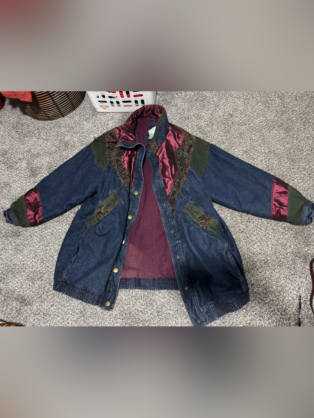 Vintage Blair Denim patchwork tapestry heavy jacket